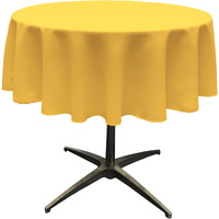 LA Linen Polyester Poplin Tablecloth 51-Inches Round, Dark Yellow