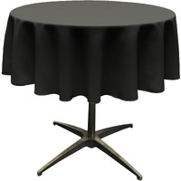 LA Linen Polyester Poplin Tablecloth 58-Inches Round, Black