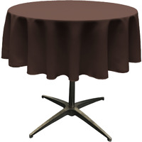 LA Linen Polyester Poplin Tablecloth 58-Inches Round, Brown