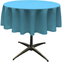 LA Linen Polyester Poplin Tablecloth 58-Inches Round, Dark Turquoise