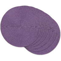 DII Eggplant Round Polypropylene Woven Placemat (Set of 6)