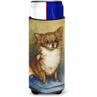 Chihuahua Long Hair Brown Ultra Beverage Insulators for slim cans MH1036MUK