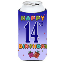 Happy 14th Birthday Tall Boy Beverage Insulator Hugger CJ1105TBC