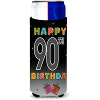 Happy 90th Birthday Ultra Beverage Insulators for slim cans CJ1128MUK