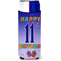 Happy 11th Birthday Ultra Beverage Insulators for slim cans CJ1102MUK