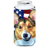 Corgi USA Patriotic American Flag Tall Boy Beverage Insulator Hugger LH9546TBC