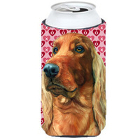 Irish Setter Hearts Love and Valentines Day Tall Boy Beverage Insulator Hugger LH9562TBC