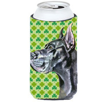 Black Great Dane St. Patricks Day Shamrock Tall Boy Beverage Insulator Hugger LH9571TBC