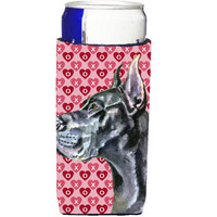 Black Great Dane Hearts Love and Valentines Day Ultra Beverage Insulators for slim cans LH9564MUK