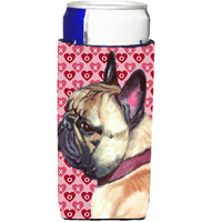 French Bulldog Frenchie Hearts Love and Valentines Day Ultra Beverage Insulators for slim cans LH9566MUK