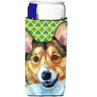 Corgi St. Patricks Day Shamrock Ultra Beverage Insulators for slim cans LH9574MUK