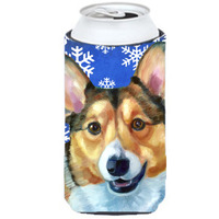 Corgi Winter Snowflakes Holiday Tall Boy Beverage Insulator Hugger LH9588TBC