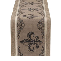 DII Fleur De Lis Stripe Jacquard Table Runner