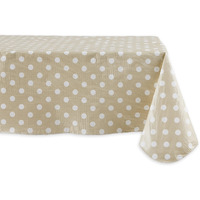 J&M Natural Polka Dot Vinyl Tablecloth 60x102