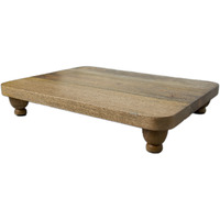 Heritage Lace FH-033 Farmhouse Footed Charcuterie Serving Board  Wood  Natural