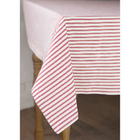 Heritage Lace TK-6060R 60 x 60 in. Ticking Square Tablecloth  Red & White