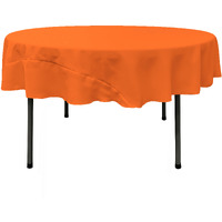 LA Linen Polyester Poplin Tablecloth 72-Inches Round, Orange