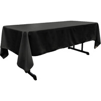 LA Linen Polyester Poplin Rectangular Tablecloth 60 by 144-Inch, Black