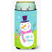 Carolines Treasures VHA3017TBC Christmas Snowman Let it Snow Tall Boy Koozie Hugger, Multicolor