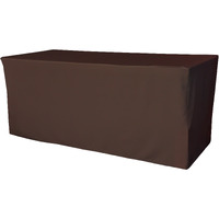 LA Linen Polyester Poplin Fitted tablecloth 72"L x 24"W x 30"H, Brown