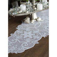 Heritage Lace SW-1946W 19 x 46 in. Snowflake Table Runner
