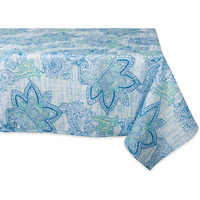DII Blue Watercolor Paisley Print Outdoor Tablecloth