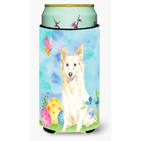 Carolines Treasures CK1893TBC Easter Eggs White Collie Tall Boy Hugger cold-beverage-koozies, Multicolor