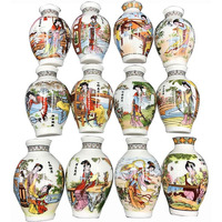 Set Of 12 Chinese Style Refrigerator Magnet Ceramics Ancient Beauties Pattern