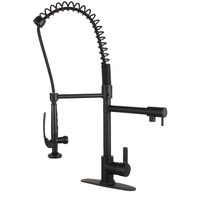 Gourmetier LS8500CTL Continental Single-Handle Pre-Rinse Kitchen Faucet, Matte Black