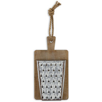 Melio Wood & Galvanized Cheese Grater Wall Decor