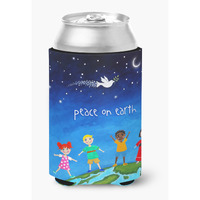 "Caroline's Treasures Peace on Earth Can or Bottle Hugger cold-beverage-koozies, CC, Multicolor"