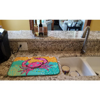 "Caroline's Treasures Coastal Pink Crab dish-drying-mats, 14 x 21, Multicolor"