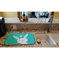 "Caroline's Treasures Happy Easter Rabbit dish-drying-mats, 14 x 21, Multicolor"