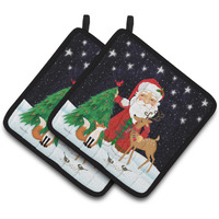"Caroline's Treasures Santa Claus Christmas Pair of Pot Holders, Multicolor"
