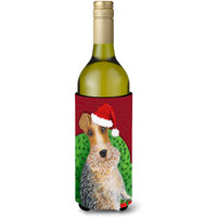"Caroline's Treasures Wire Fox Terrier Christmas Wine Bottle Insulator Hugger cold-beverage-koozies, LITERK, Multicolor"
