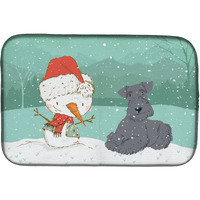 "Caroline's Treasures Lakeland Terrier Snowman Christmas Dish Drying Mat, 14 x 21, Multicolor"