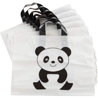 Panda - 50 Pieces Plastic Boutique Shopping Bags Merchandise Tote Bags Gift Bags