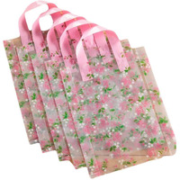 Transparent Rose - 50 Pieces Plastic Shopping Bags Gift Bag Boutique Tote Bags
