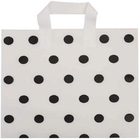 White Polka Dot - 48 Pieces Plastic Shopping Bags Boutique Bags Retail Tote Bag