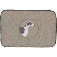 "Caroline's Treasures CK2190DDM Greyhound in The Kitchen dish-drying-mats, 14x21, Multicolor"