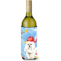"Caroline's Treasures CK2486LITERK Christmas Lights Maltese Wine Bottle Hugger cold-beverage-koozies, 750 ml, Multicolor"