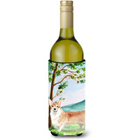 "Caroline's Treasures CK2016LITERK Under The Tree Corgi Wine Bottle Hugger cold-beverage-koozies, 750 ml, Multicolor"