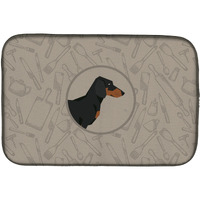"Caroline's Treasures CK2180DDM Dachshund in The Kitchen dish-drying-mats, 14x21, Multicolor"