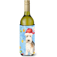 "Caroline's Treasures CK2483LITERK Christmas Lakeland Terrier Wine Bottle Hugger cold-beverage-koozies, 750 ml, Multicolor"