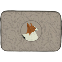 "Caroline's Treasures CK2200DDM Papillon in The Kitchen dish-drying-mats, 14x21, Multicolor"