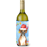 "Caroline's Treasures CK2468LITERK Christmas Lights Boxer Wine Bottle Hugger cold-beverage-koozies, 750 ml, Multicolor"