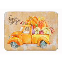 "Caroline's Treasures Fall Harvest Collie Machine Washable Memory Foam Mat doormats, Multicolor"