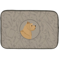 "Caroline's Treasures CK2198DDM Norwich Terrier in The Kitchen dish-drying-mats, 14x21, Multicolor"