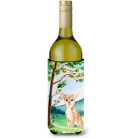 "Caroline's Treasures CK2018LITERK Under The Tree Chihuahua Wine Bottle Hugger cold-beverage-koozies, 750 ml, Multicolor"