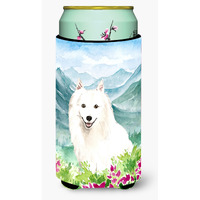 "Caroline's Treasures CK2533TBC Mountain Flowers Japanese Spitz Tall Boy Hugger cold-beverage-koozies, Multicolor"